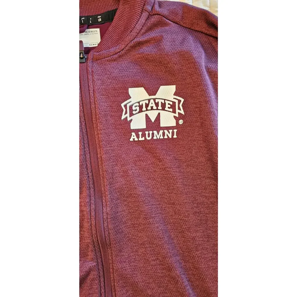NWT Adidas Mississippi‎ State Bulldogs Alumni Full Zip Jacket Men Size L Maroon